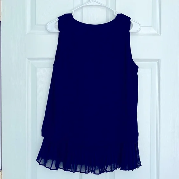 3/$25 Banana Republic Navy Tank Top with Ruffled Hem - Picture 5 of 6